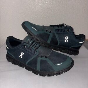 On Running Men's Cloud Running Shoes in Dark Teal and Black